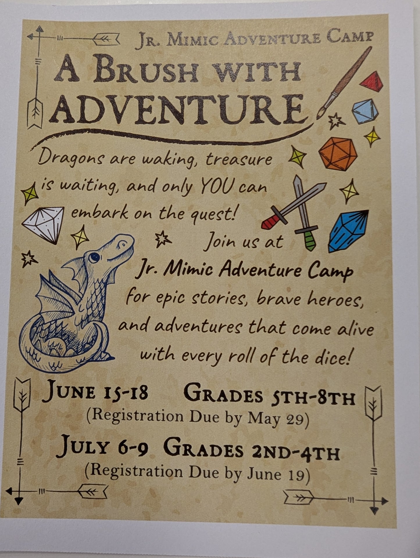 A Brush With Adventure - Jr. Mimic Adventure Camp Deposit