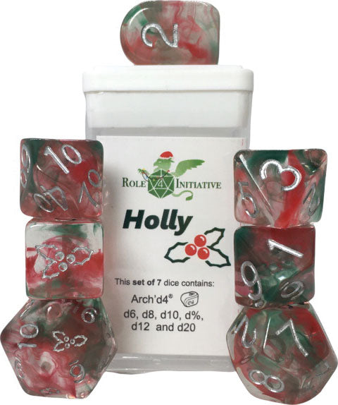 Polyhedral Dice: Diffusion Holly Dice Set of 7