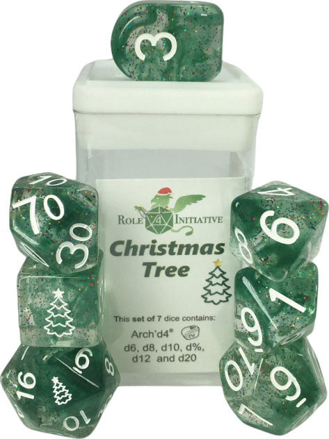 Polyhedral Dice: Diffusion Christmas Tree Set of 7