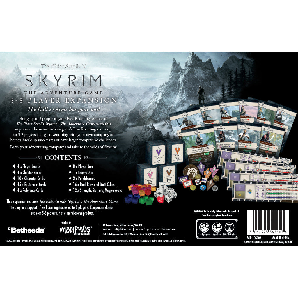 Elder Scrolls - Skyrim - Adventure Board Game - 5-8 Player Expansion