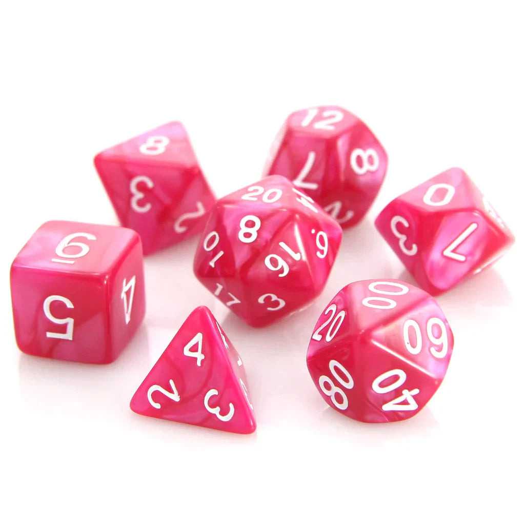 7 Piece RPG Set - Rose Swirl with White