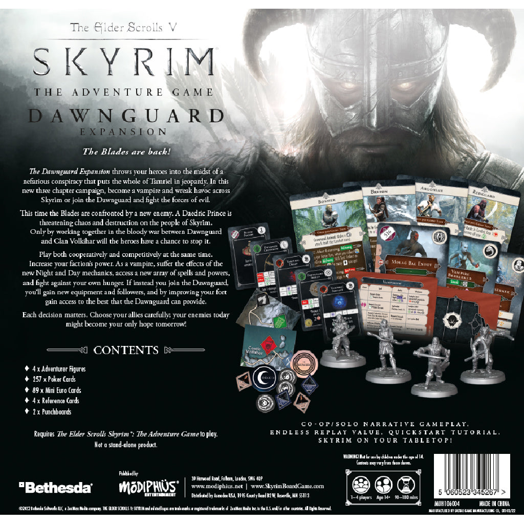 Elder Scrolls - Skyrim - Adventure Board Game - Dawnguard Expansion
