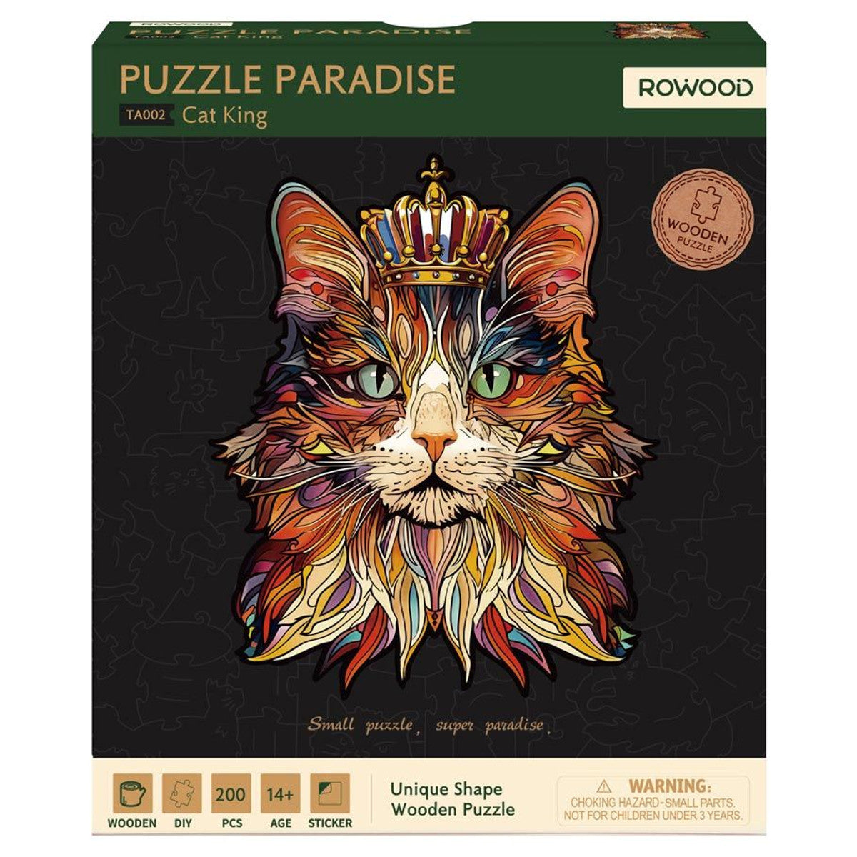 Wooden: Cat King 200 piece Puzzle