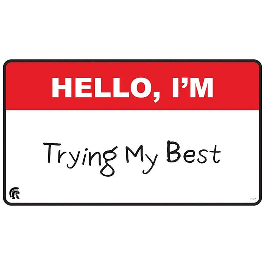 Legion Supplies - I'm Trying - Black Stitched-Edge Playmat - Pre-Order