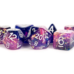 Colorful Eternal Resin Polyhedral Dice Set - Purple/Blue