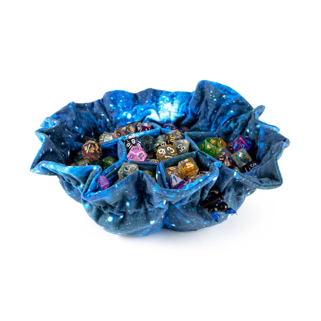 Velvet Compartment Dice Bag with Pockets - Galaxy
