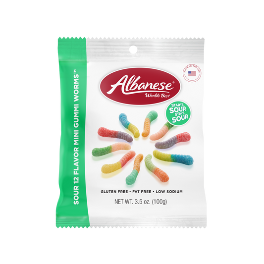 Sour 12 Flavor Gummi Worms®, 3.5oz Peg Bag