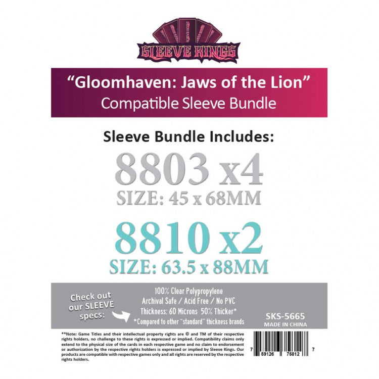 Gloomhaven Jaws of the Lion Sleeves Bundle