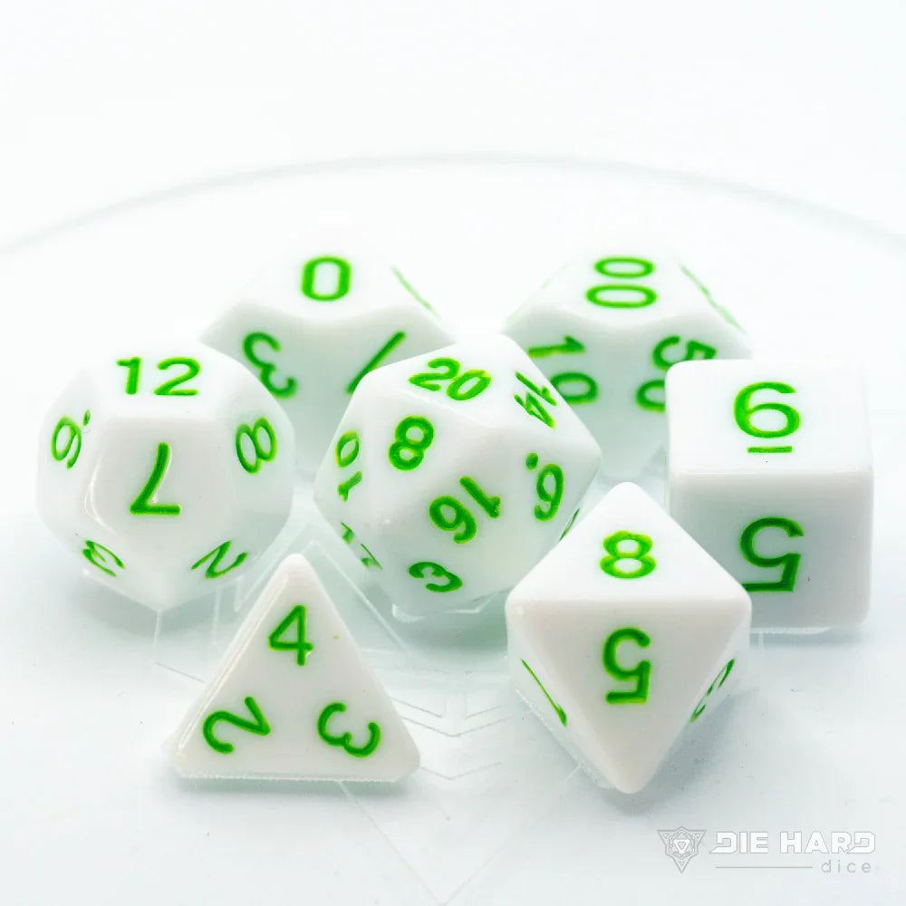 7pc RPG Set - White with Pastel Green