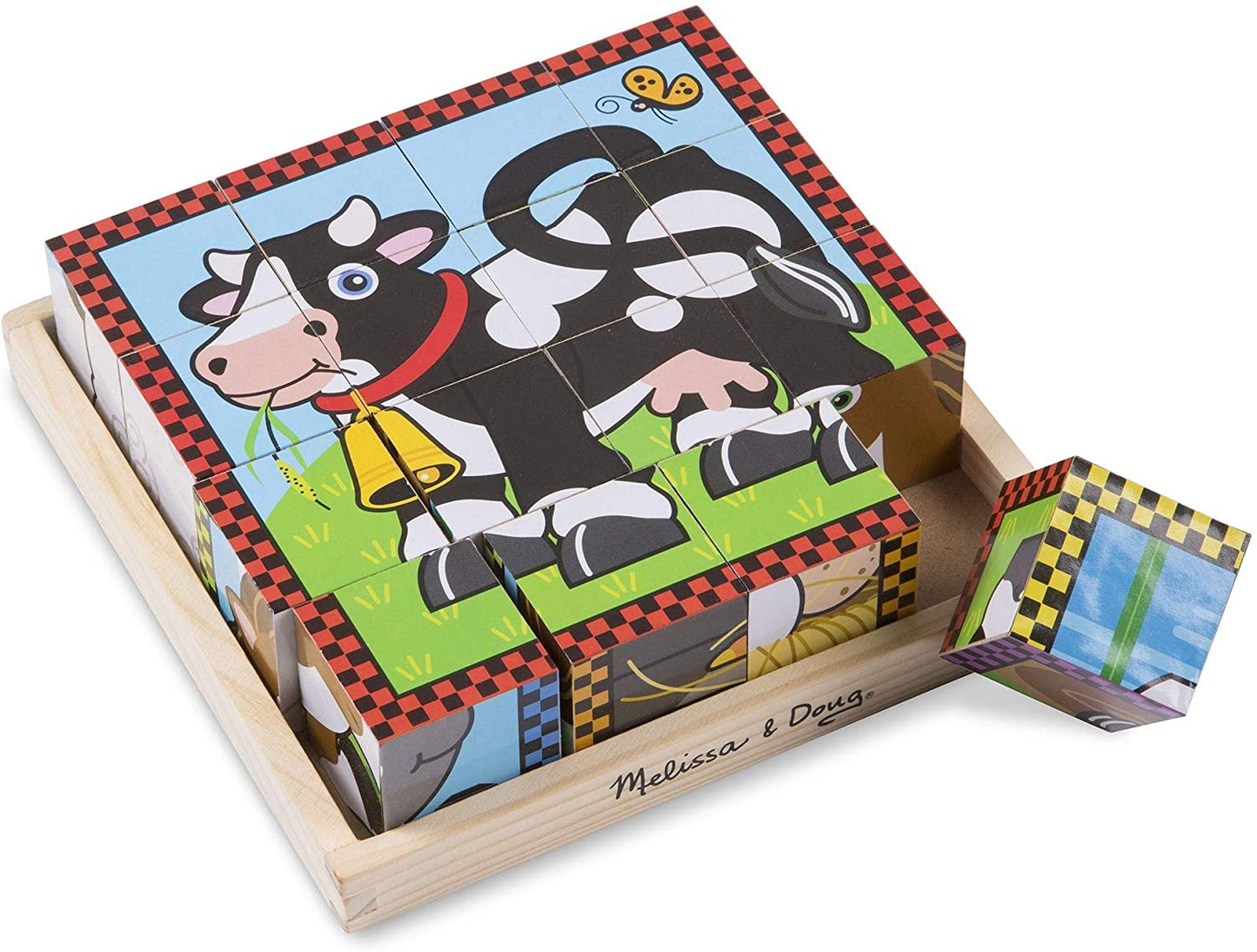Wooden Cube Puzzle: Farm