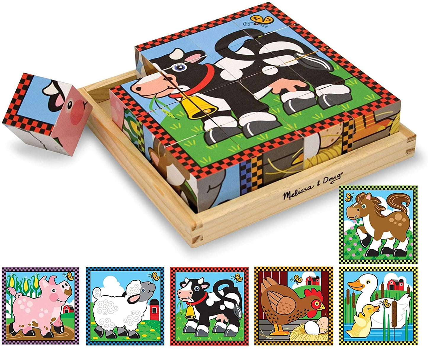Wooden Cube Puzzle: Farm