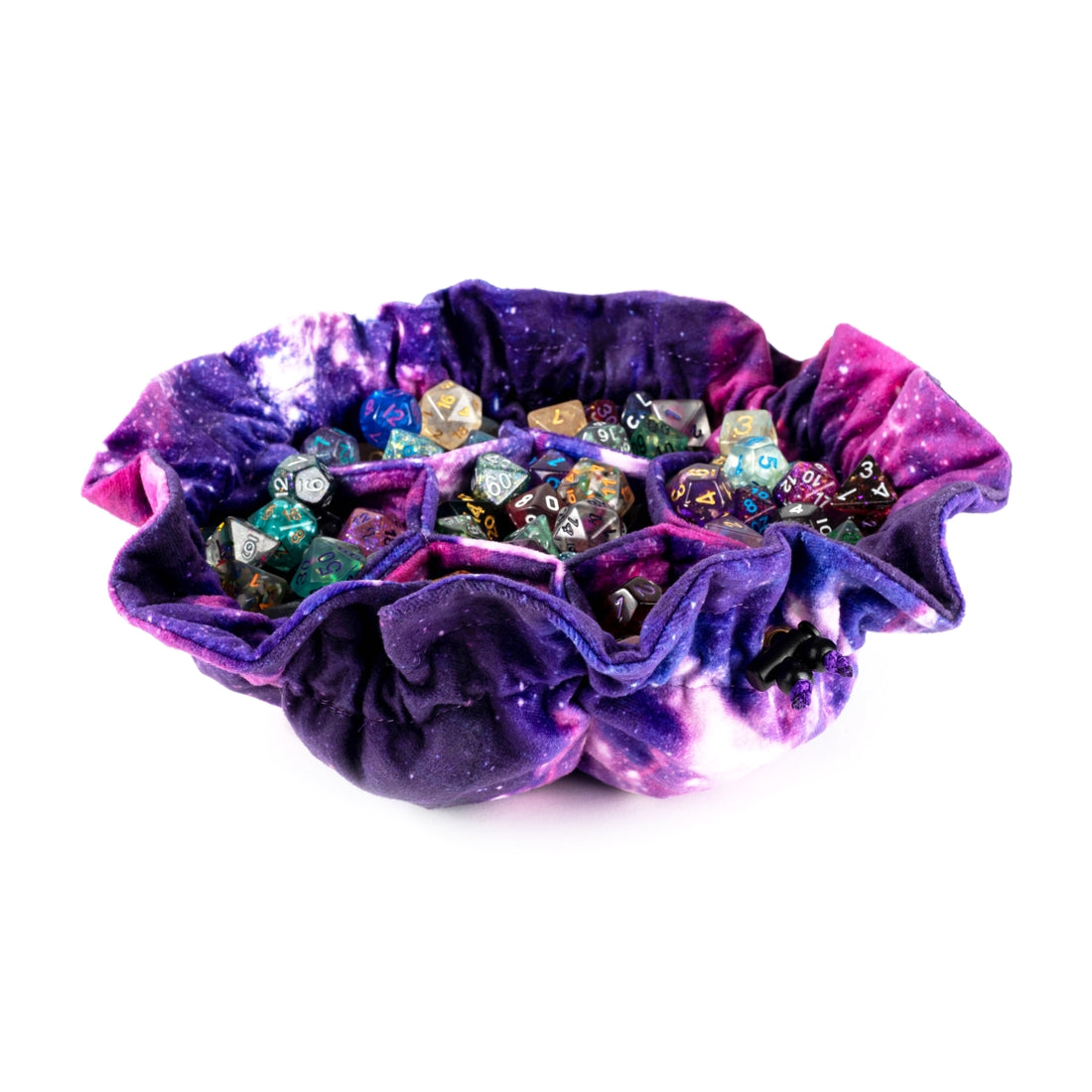 Velvet Compartment Dice Bag with Pockets - Nebula