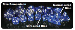 Translucent Mini-Polyhedral Pink/White 7-Die Set - Boardlandia