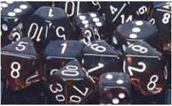 D6 -- 16Mm Translucent Dice, Smoke/White; 12Ct - Boardlandia