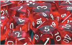 D6 -- 12Mm Translucent Dice, Red/White; 36Ct - Boardlandia