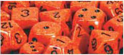 7 Die Set - Speckled Fire With Black - Boardlandia