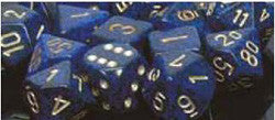 7 Die Set - Speckled Golden Cobalt With White - Boardlandia