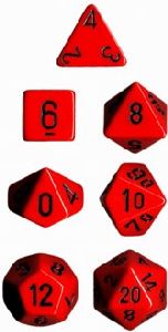 7 Die Set - Red With Black