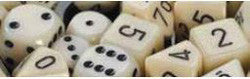 D6 -- 16Mm Opaque Dice, Ivory/Black, 12Ct - Boardlandia