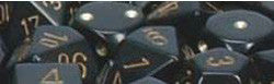 D6 -- 16Mm Opaque Dice, Black/Gold, 12Ct - Boardlandia