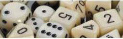D6 -- 12Mm Opaque Dice, Ivory/Black, 36Ct - Boardlandia