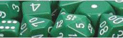 D6 -- 12Mm Opaque Dice, Green/White, 36Ct - Boardlandia