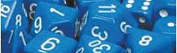 D10 Opaque Dice, Blue/White, 10Ct - Boardlandia