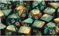 7 Die Set - Gemini Gold-Green With White - Boardlandia