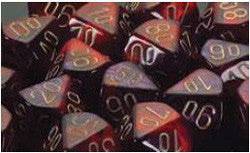 7 Die Set - Gemini Purple-Red With Gold - Boardlandia