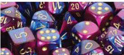 7 Die Set - Gemini Blue-Purple With Gold - Boardlandia