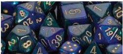 7 Die Set - Gemini Blue-Green With Gold - Boardlandia