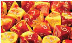7 Die Set - Gemini Red-Yellow With Silver - Boardlandia