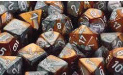 D6 -- 16Mm Gemini Dice, Copper-Steel/White; 12Ct - Boardlandia