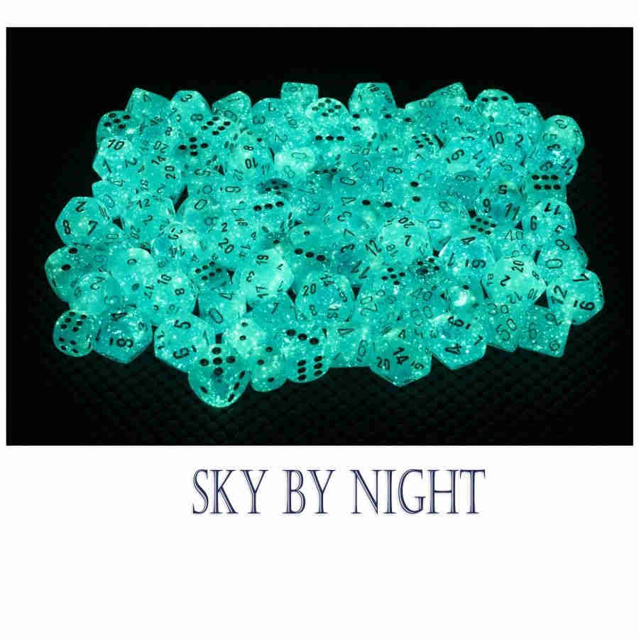 12mm Luminary Dice: Sky with Silver (36ct)