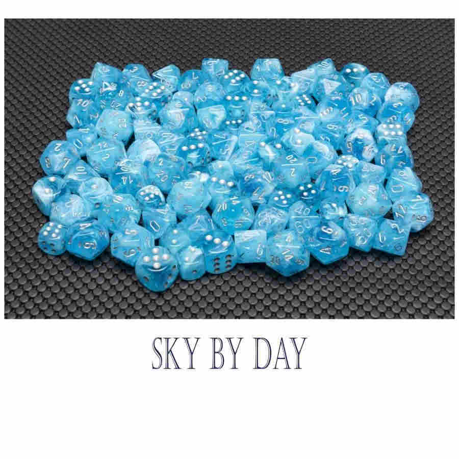 12mm Luminary Dice: Sky with Silver (36ct)