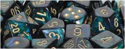 7 Die Set - Scarab Jade With Gold - Boardlandia