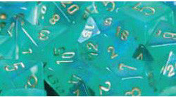 D6 -- 16Mm Borealis Dice, Light Green/Silver, 12Ct - Boardlandia