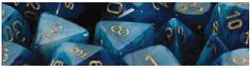 D6 -- 16Mm Phantom Dice, Teal/Gold, 12Ct - Boardlandia