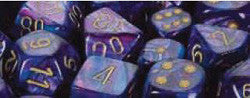 D6 -- 16Mm Lustrous Dice, Purple/Gold, 12Ct - Boardlandia
