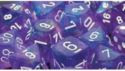 D6 -- 12Mm Borealis Dice, Purple/White, 36Ct - Boardlandia