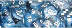 D6 -- 12Mm Lustrous Dice, Slate/White, 36Ct - Boardlandia