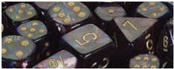 D6 -- 12Mm Lustrous Dice, Shadow/Gold, 36Ct - Boardlandia