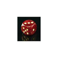 D6 -- 12Mm Glitter Dice, Ruby/Gold, 36Ct - Boardlandia