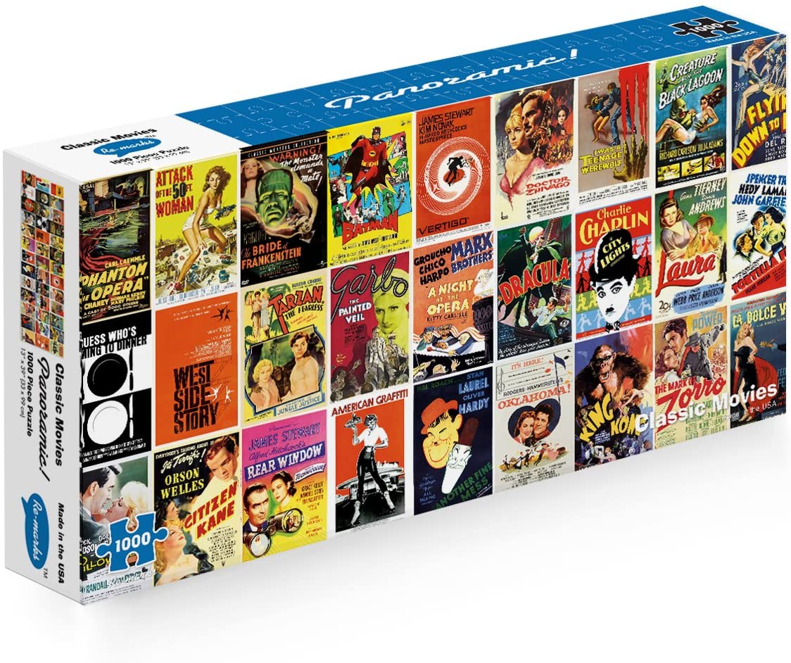 1000 Piece Panorama Classic Movies Puzzle