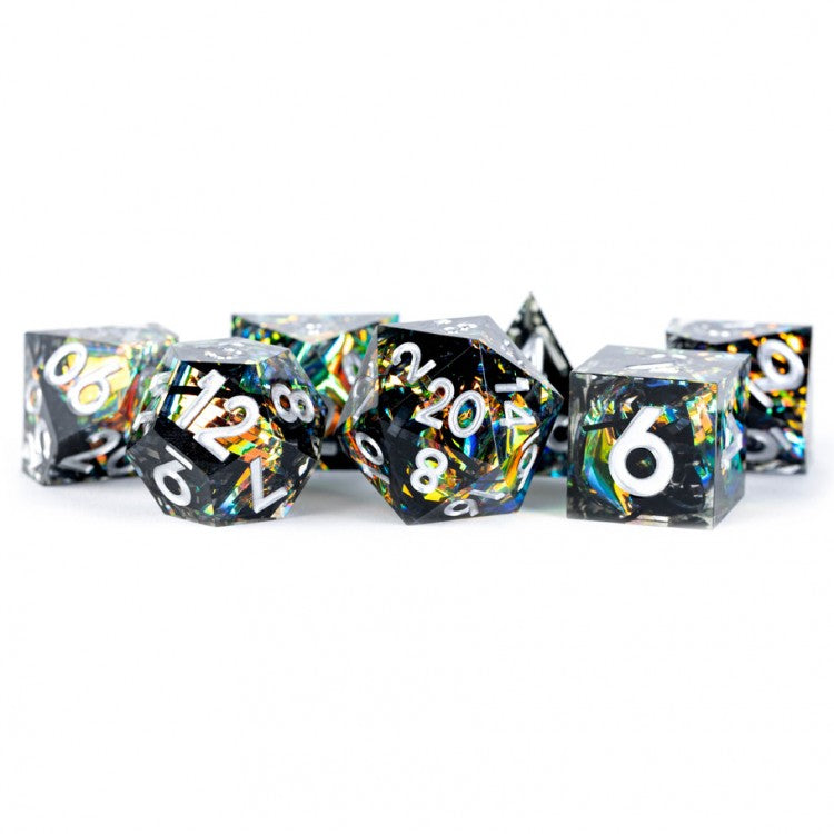 7-Set Polyhedral Sharp Edge Resin - Simmering Coal