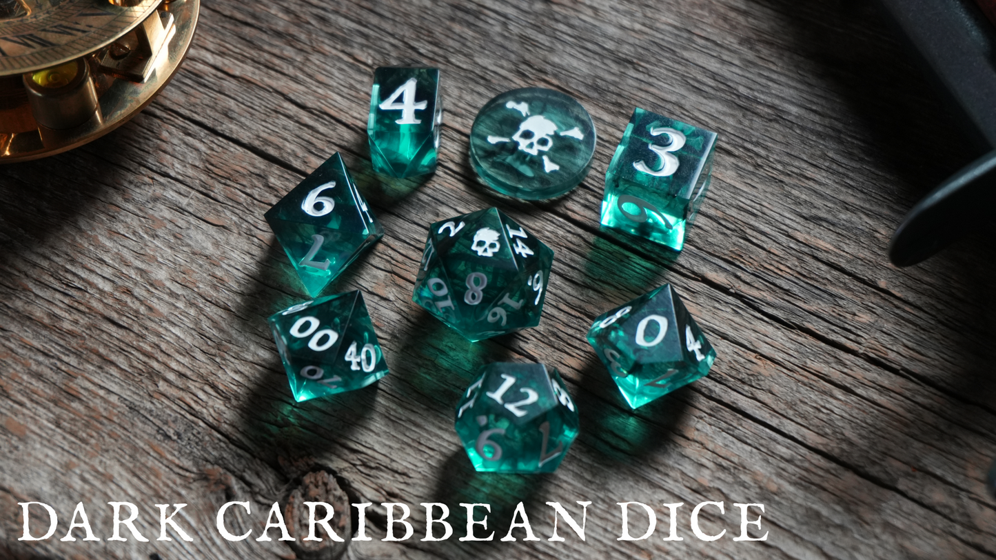 Pirate Börg - Resin Dice - Dark Caribbean 12p