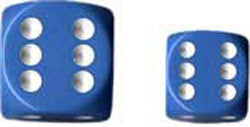 D6 -- 12Mm Opaque Dice, Light Blue/White, 36Ct - Boardlandia