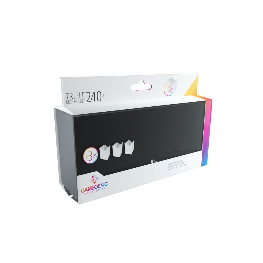 Triple Deck Holder 240+ Card Deck Box:  Black
