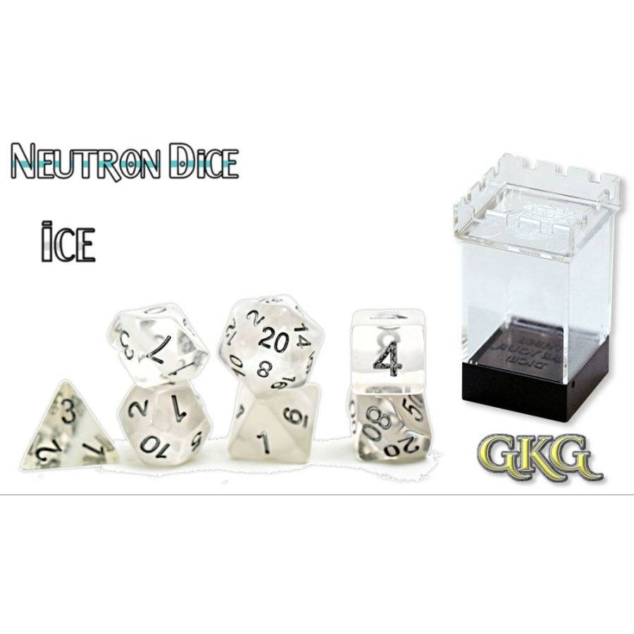 Neutron Dice: Ice - 7 Dice Polyhedral Set