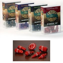 Polyhero Dice: Warrior Set - Crimson With Bone White - Boardlandia